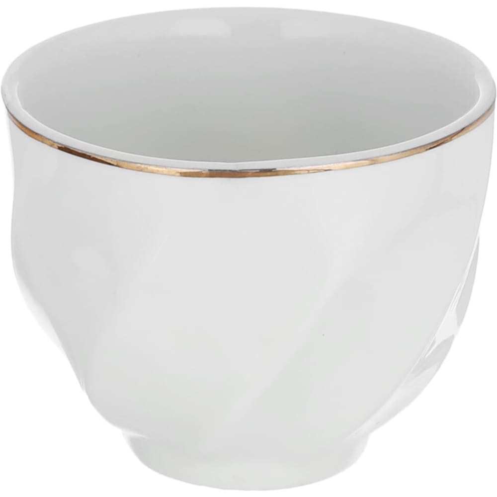 طقم فناجين بورسلان السيف غاليري، 12 قطعة - ابيض ذهبي