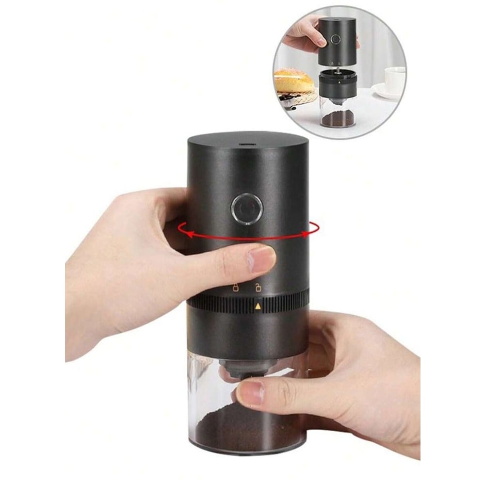 توسكانا طاحونة قهوة كهربائية محمولة قابلة لإعادة الشحن - أسود