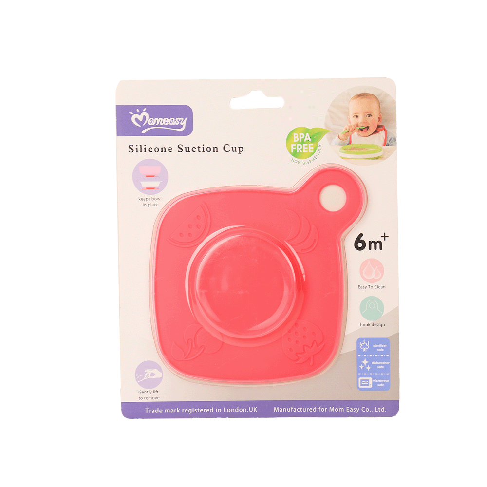 مام إيزي قاعدة تثبيت سيليكونية لأطباق الأطفال - أحمر