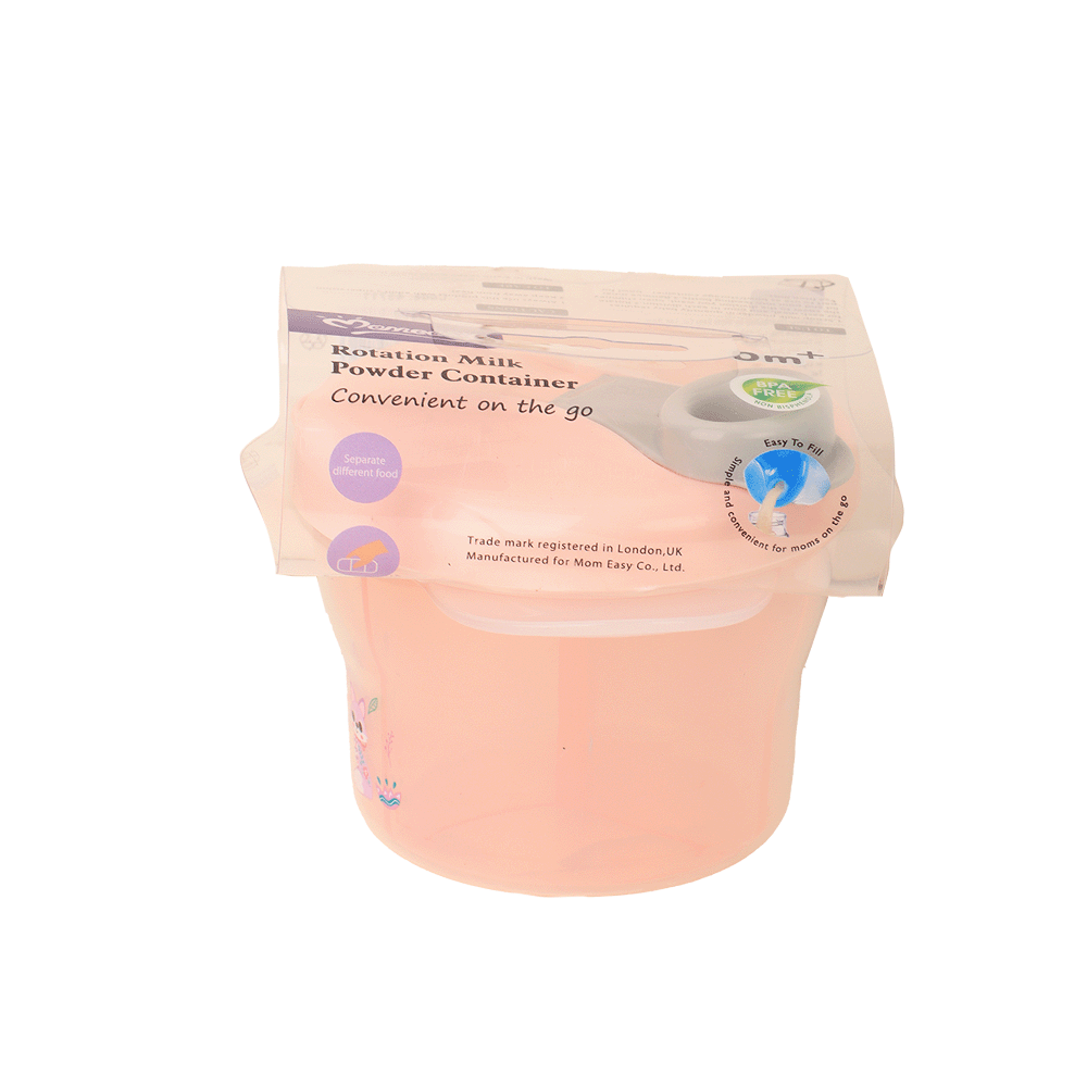 مام إيزي وعاء بلاستيكي دوار للأطفال - وردي