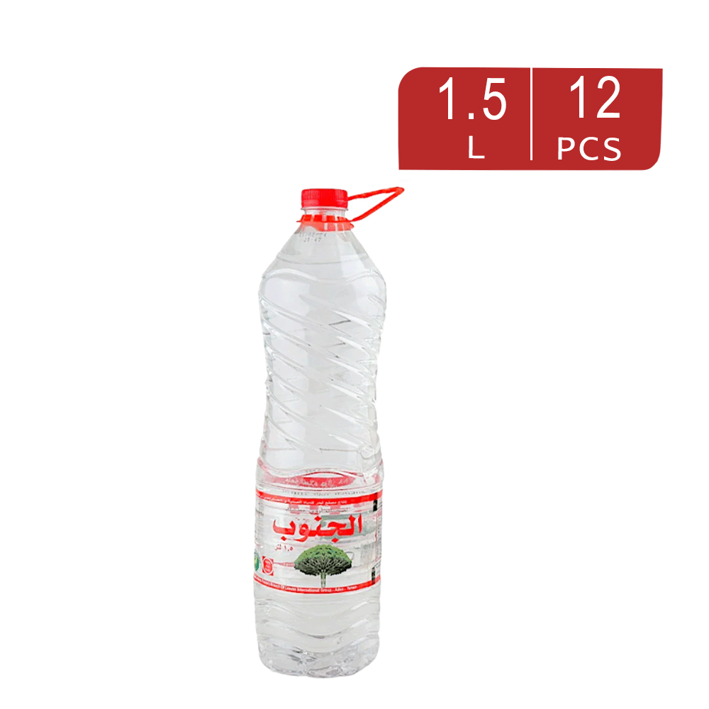 الجنوب مياه شرب نقية سعة 1.5 لتر - عدد 12 عبوة