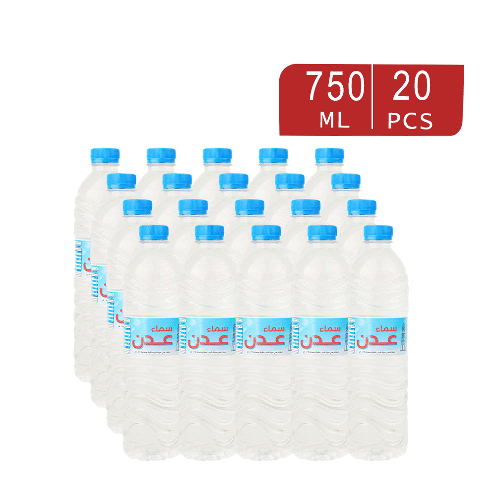 سماء عدن مياه شرب نقية سعة 750 مل - عدد 20 عبوة