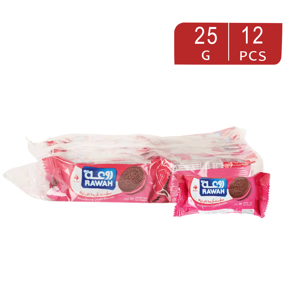 روعة بسكويت بكريمة الفراولة 25 جم - 12 قطعة
