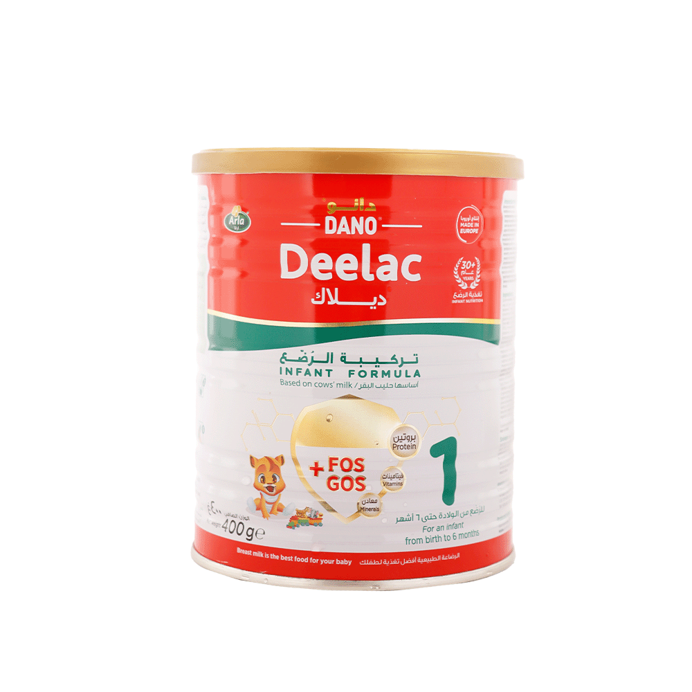 حليب أطفال ديلاك الغني بالفيتامينات للرضع من الولادة حتى 6 أشهر - 400 جم