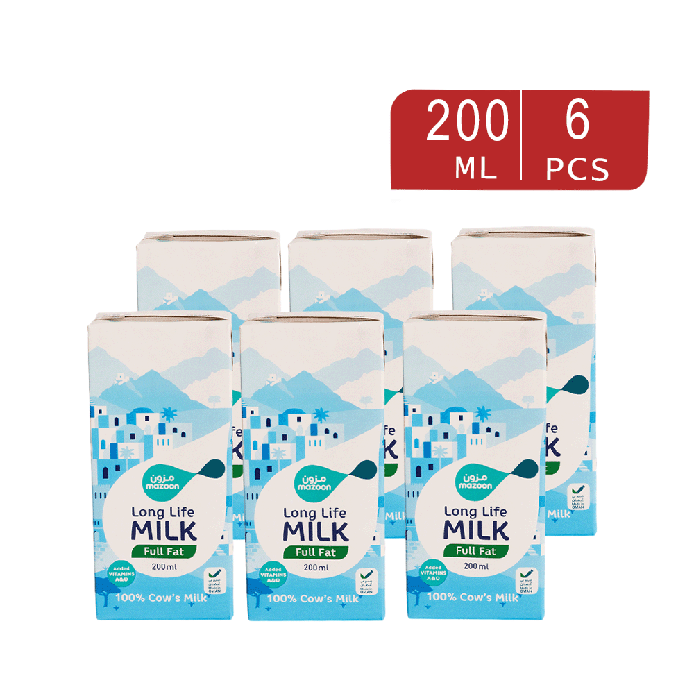 مزون حليب طويل الاجل كامل الدسم 200 مل - عدد 6