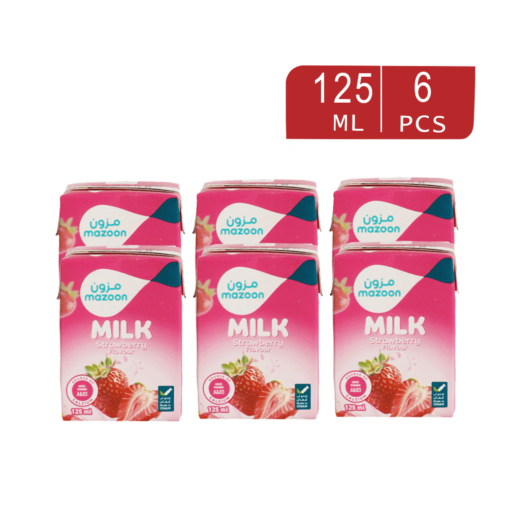 مزون حليب بنكهة الفراولة 125 مل - عدد 6