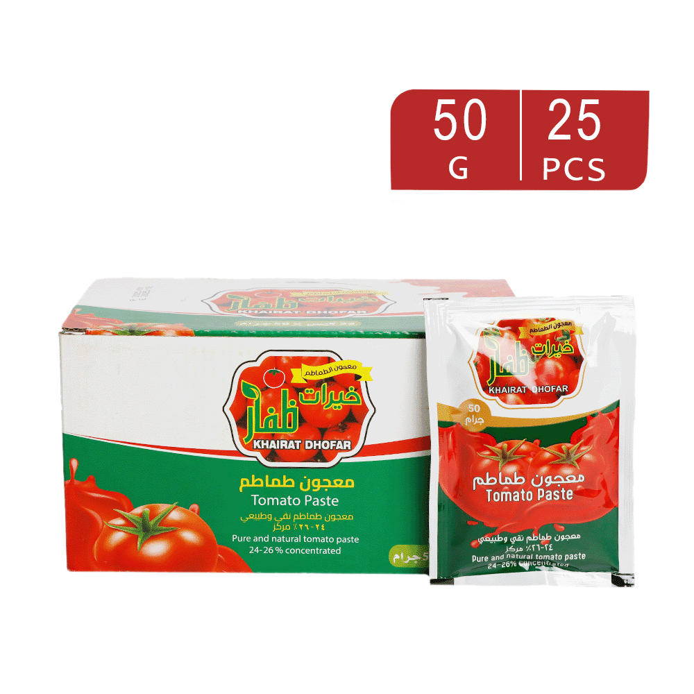 خيرات ظفارمعجون طماطم 50جم عدد - 25 حبة