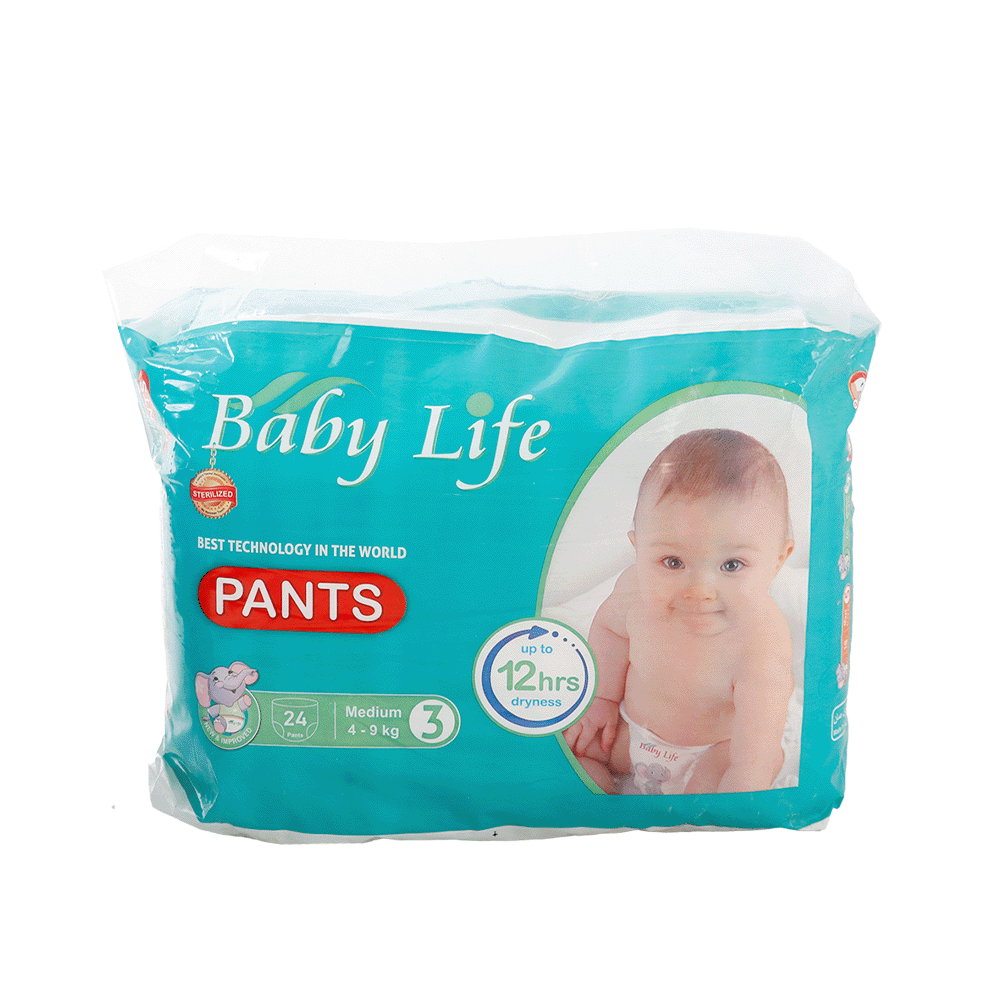 حفاظة أطفال بيبي لايف كلوت وسط رقم 3 - 24 قطعة