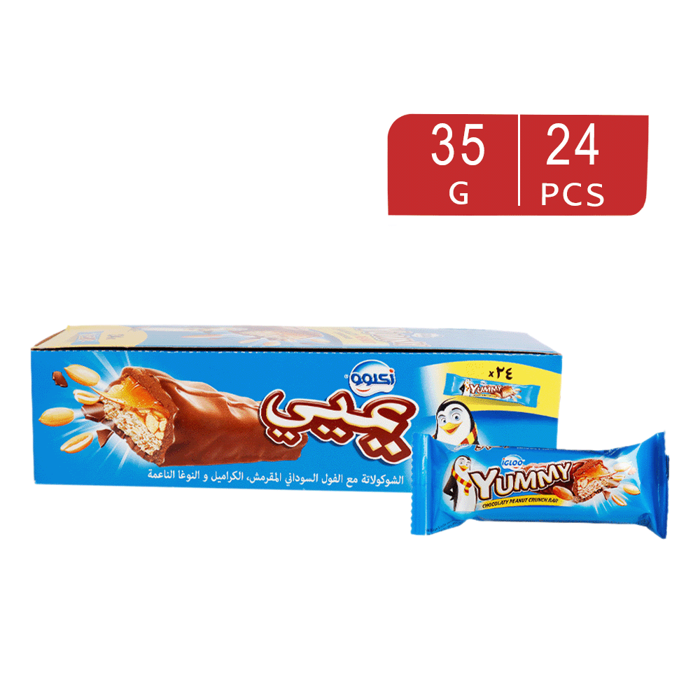 يميي كرتون شوكولاتة بالفول السوداني المقرمش عدد 24 قطعة - 35 جم