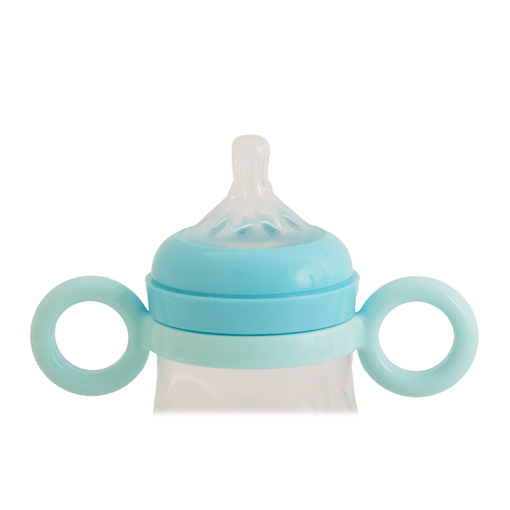 موم إيزي رضاعة حليب بلاستيكية بمقبض من الجهتين 300 مل -green