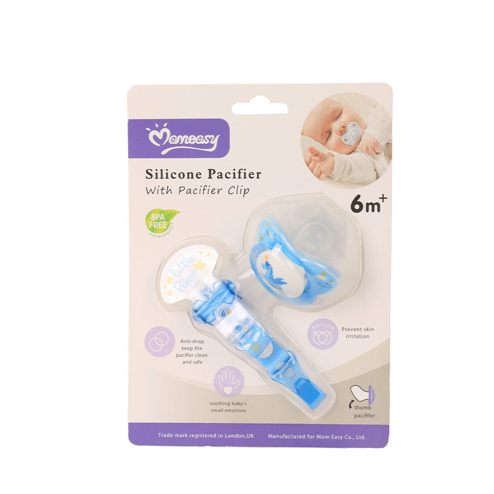 لهاية رضع موم إيزي مع مشبك تثبيت-blue