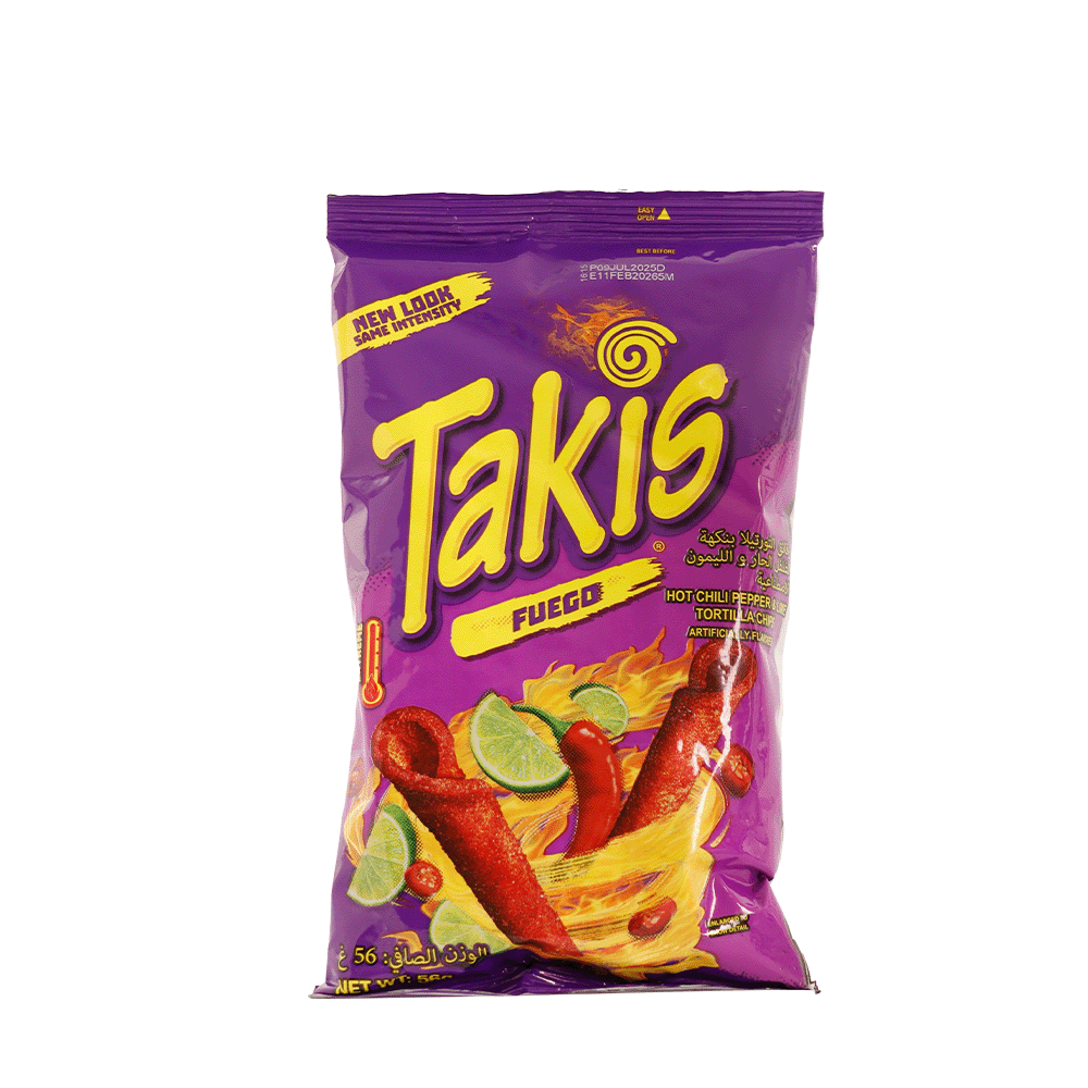 رقائق التورتيلا من تاكيس بنكهة الفلفل الحار والليمون - 56 جم