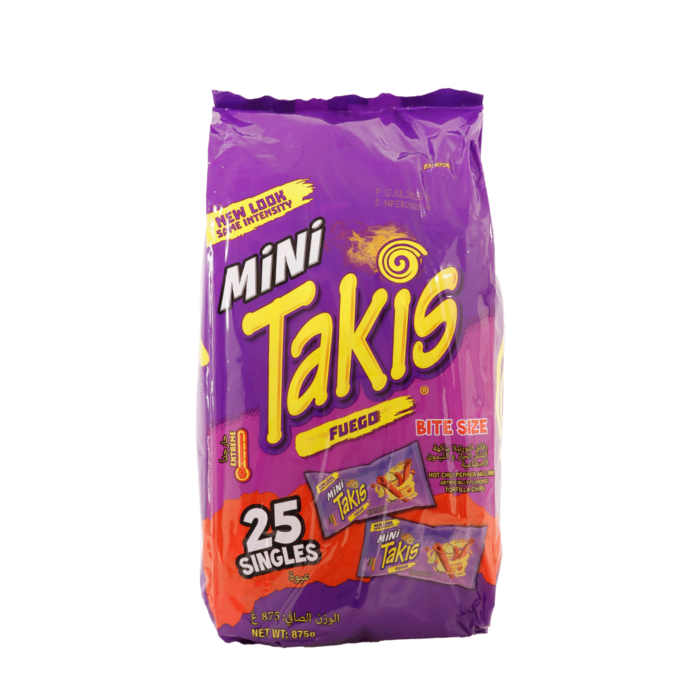رقائق التورتيلا من تاكيس ميني بنكهة الفلفل الحار عدد 25 - 875جم
