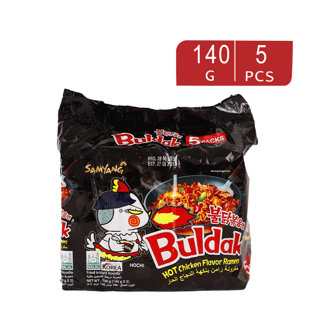 بولداك مكرونة رامن بنكهة الدجاج الحار 140 جم - 5 حبات