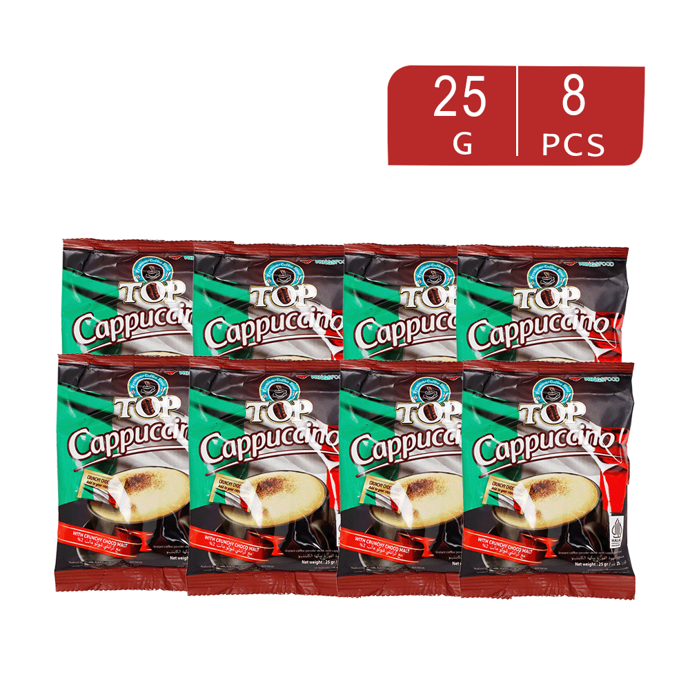 توب مسحقوق كابتشينو قهوة سريعة التحضير عدد 6+2 ظرف - 200 جم