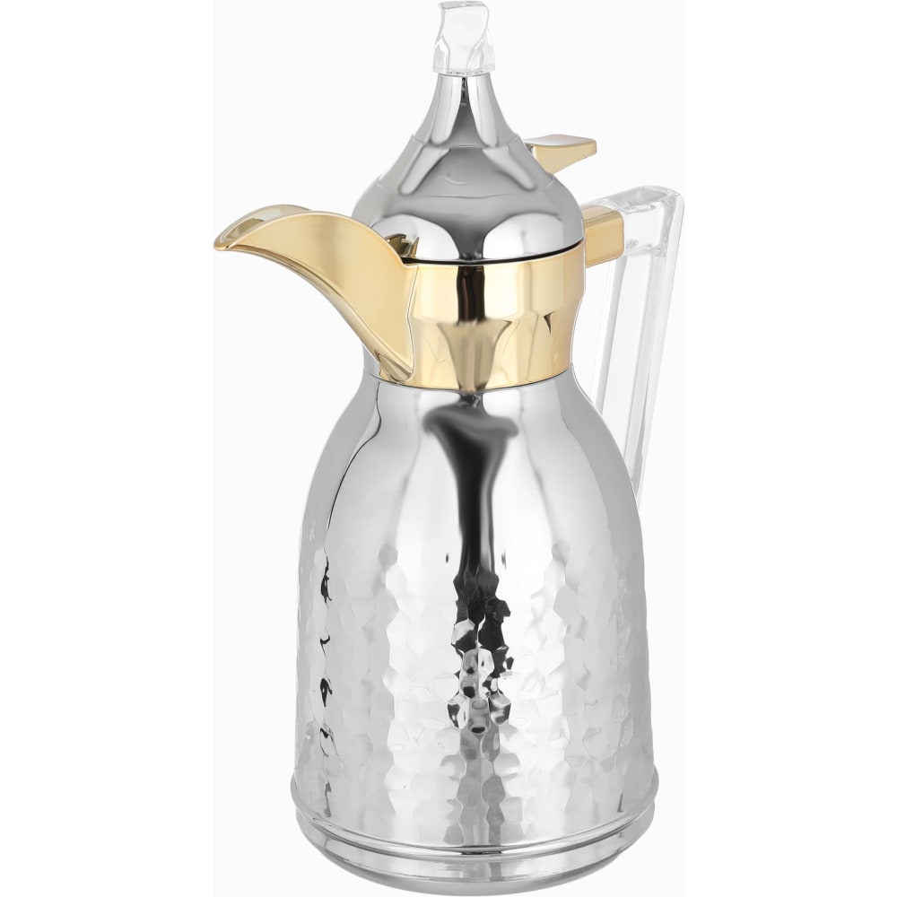 دلة نواف استيل السيف غاليري، 0.35 لتر، يد شفاف - فضي ذهبي