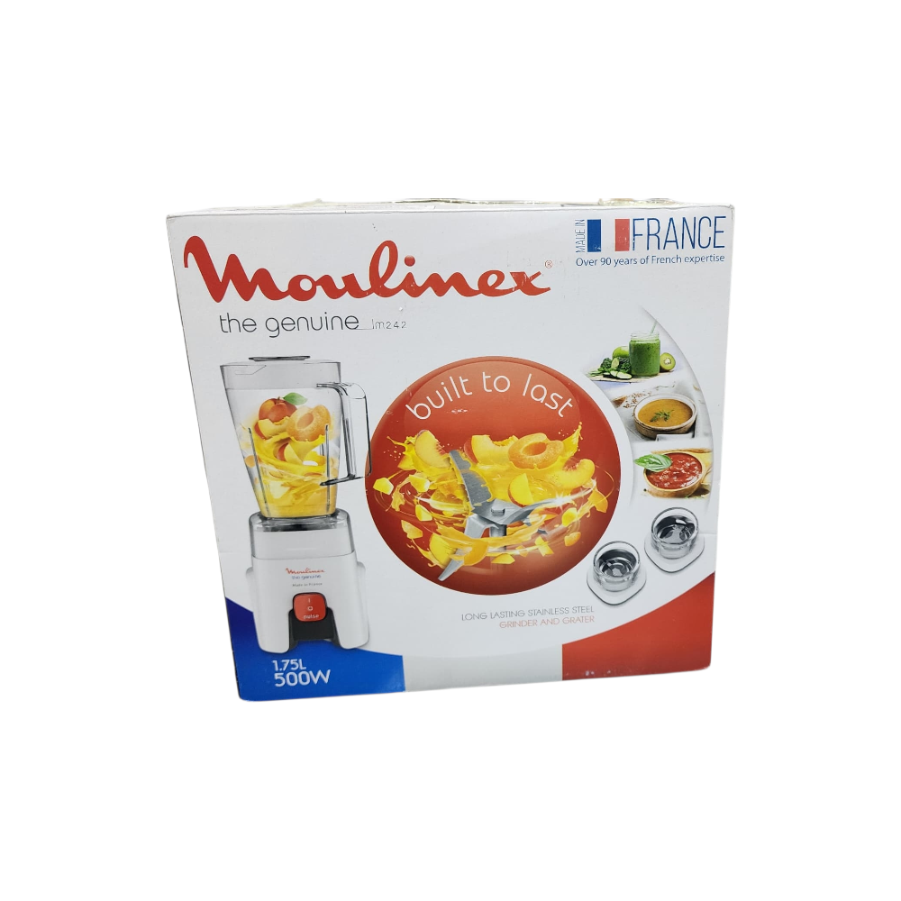 خلاط مولينكس (Moulinex) الأصلي بقوة 500 واط مع مطحنتين - موديل LM242