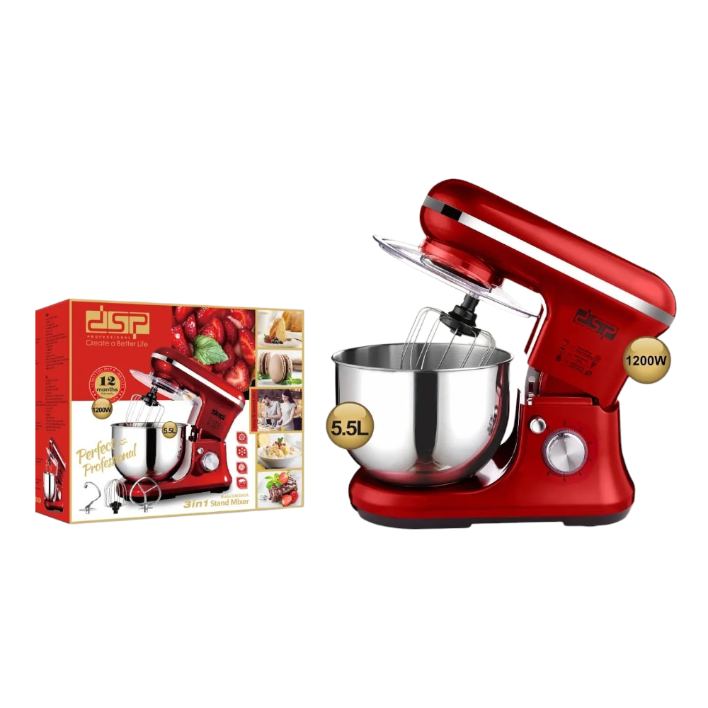 عجانة دي إس بي بروفيسور ستاند ميكسر بقوة 1200 واط وسعة 5.5 لتر - موديل KM3043A