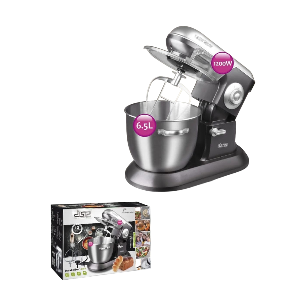 محضرة طعام وعجانة دي إس بي بروفيسور 3 في 1 بقوة 1200 واط وسعة 6.5 لتر - موديل KM3025