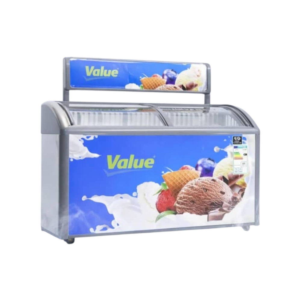 فريزر فاليو عرض زجاجي مقوس إنفرتر 142 سم - موديل VL-463