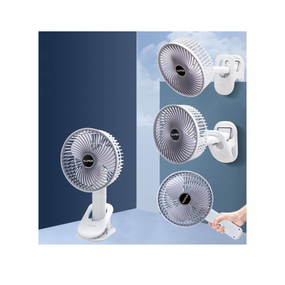 مروحة SUNHOME محمولة قابلة لإعادة الشحن 4 في 1 -أبيض