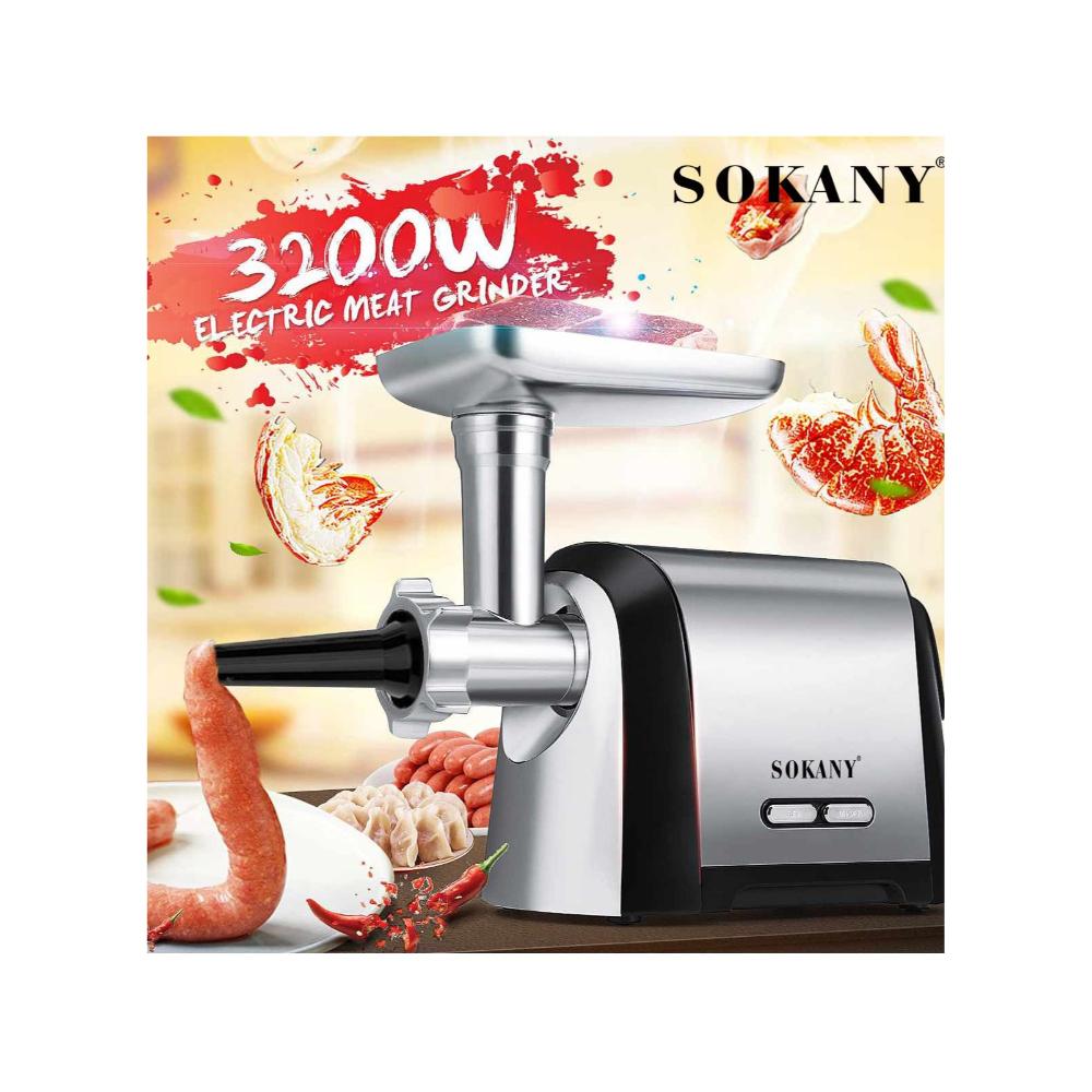فرامة لحم بقوة 3200 وات من الستانلس ستيل موديل SK-088 - فضي