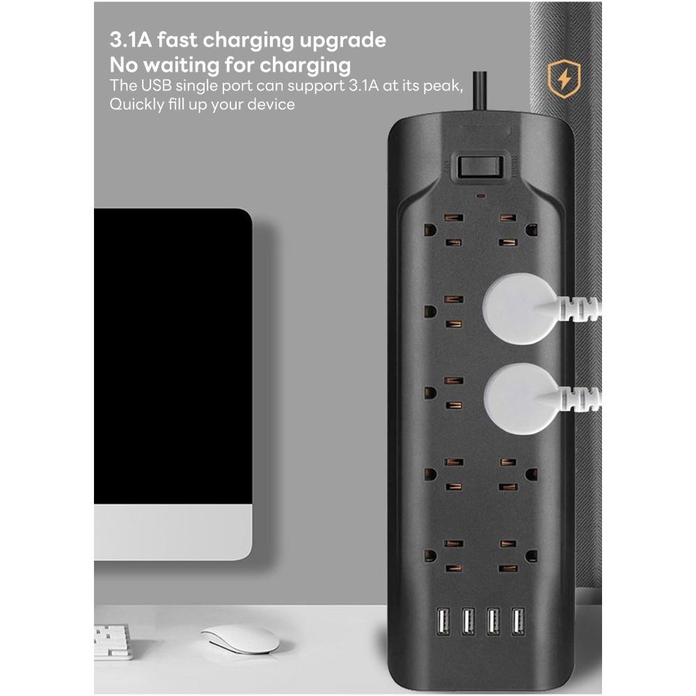 قارئ طاقة 8 فتحات USB - للبيوت والمكاتب