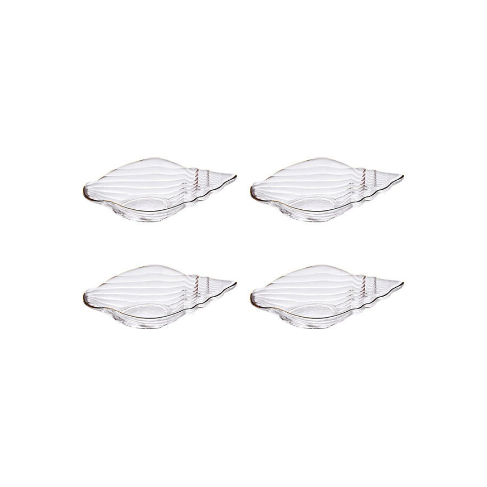 طقم صحون زجاجية عميقة شفافة - 4 قطع - 20.5x8x5.2 سم