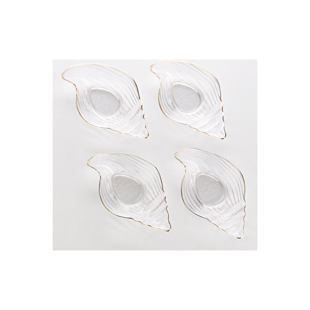 طقم صحون زجاجية عميقة شفافة - 4 قطع - 20.5x8x5.2 سم