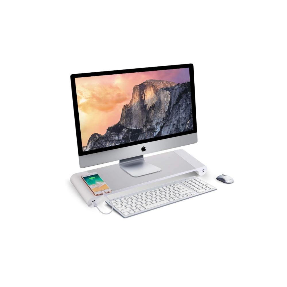 حامل شاشة وملحقات كمبيوتر محمول بمنافذ USB -أسود