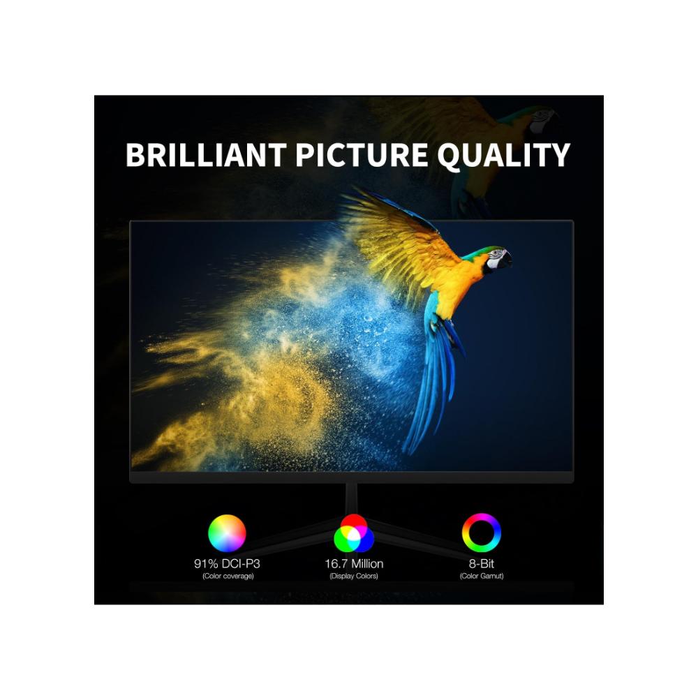 شاشة ألعاب منحنية IPS 23.8 بوصة FHD 165Hz -أسود