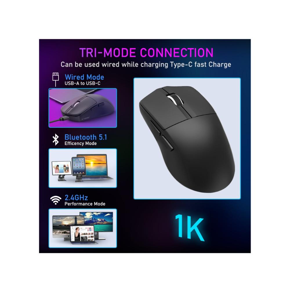 ماوس لاسلكي للألعاب موديل X-44 1K - أسود