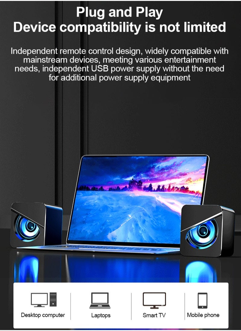 فلاش هوك مكبرات صوت للكمبيوتر الصغيرة مع ضوء LED المشغلة عبر USB - موديل v-116 