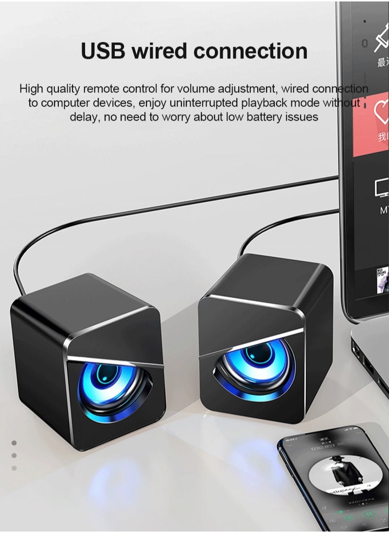 فلاش هوك مكبرات صوت للكمبيوتر الصغيرة مع ضوء LED المشغلة عبر USB - موديل v-116 