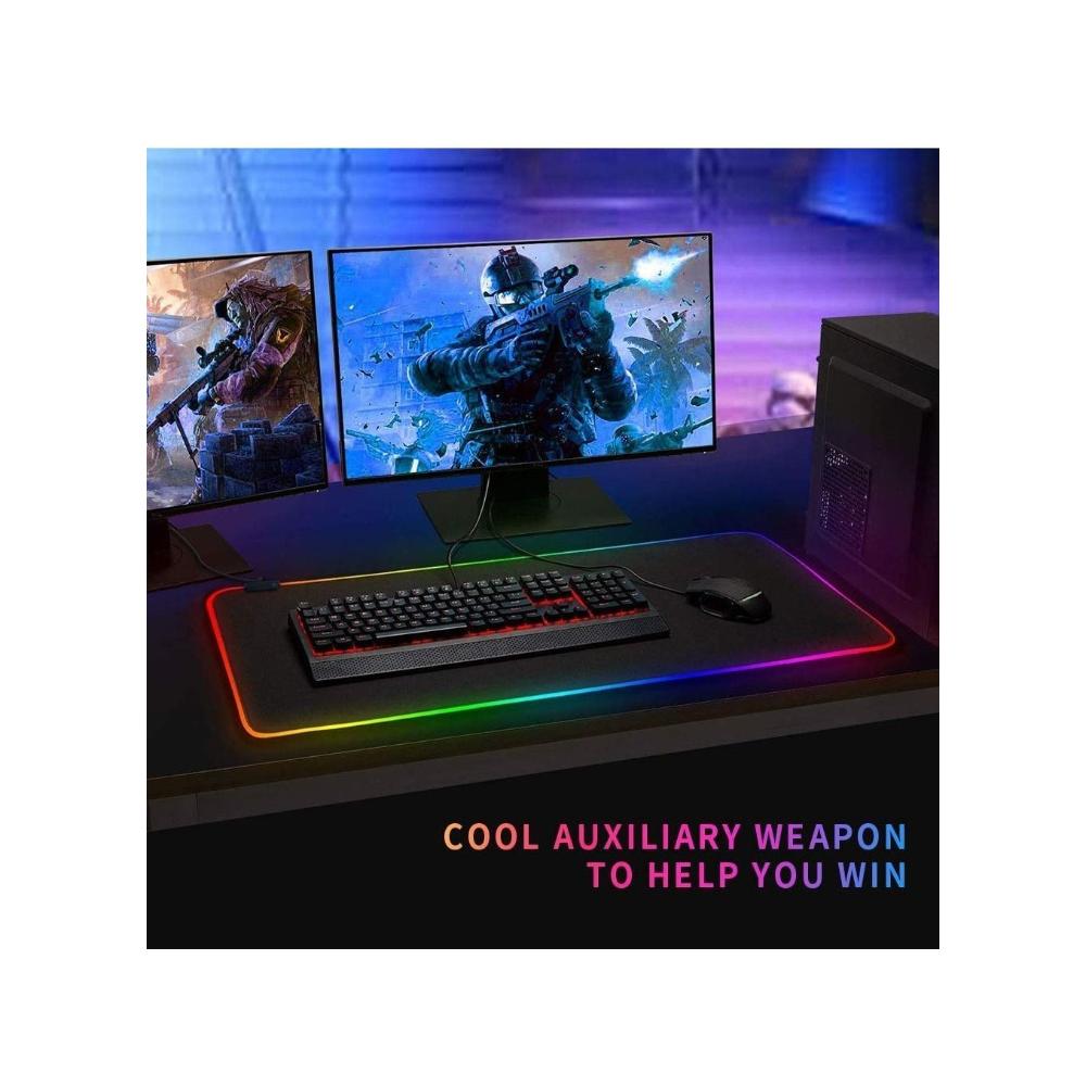 لوحة ماوس ألعاب كبيرة بإضاءة RGB وقاعدة مانعة للانزلاق بحجم 800x300x4mm