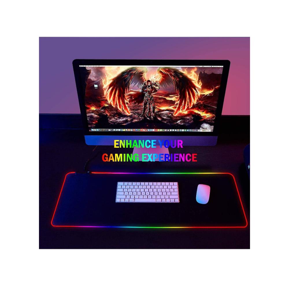 لوحة ماوس ألعاب كبيرة بإضاءة RGB وقاعدة مانعة للانزلاق بحجم 800x300x4mm