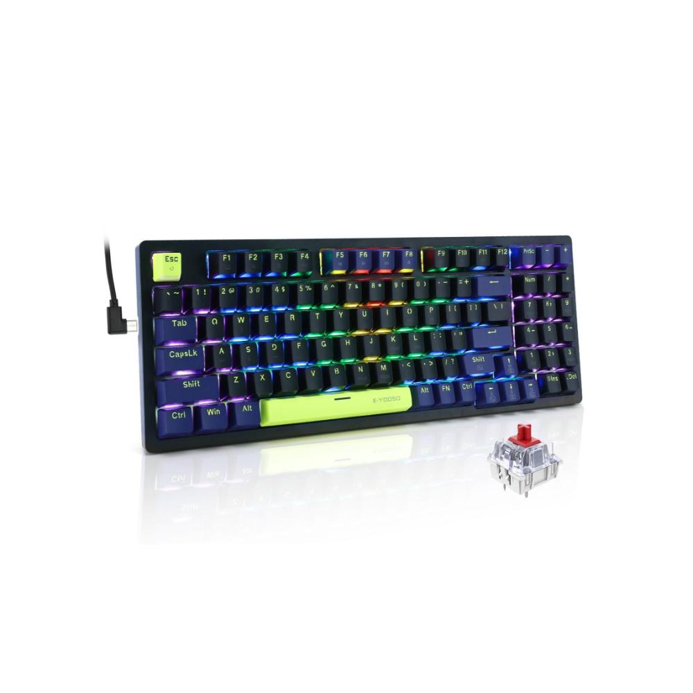 لوحة مفاتيح ألعاب ميكانيكية إضاءة-RGB Z-94 -أسود أزرق