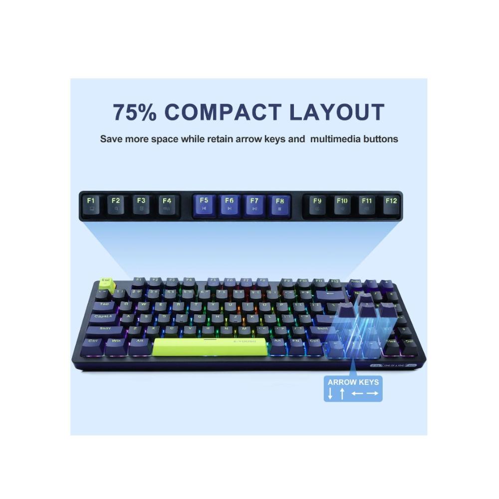 لوحة مفاتيح ألعاب ميكانيكية إضاءة-RGB Z-94 -أسود أزرق