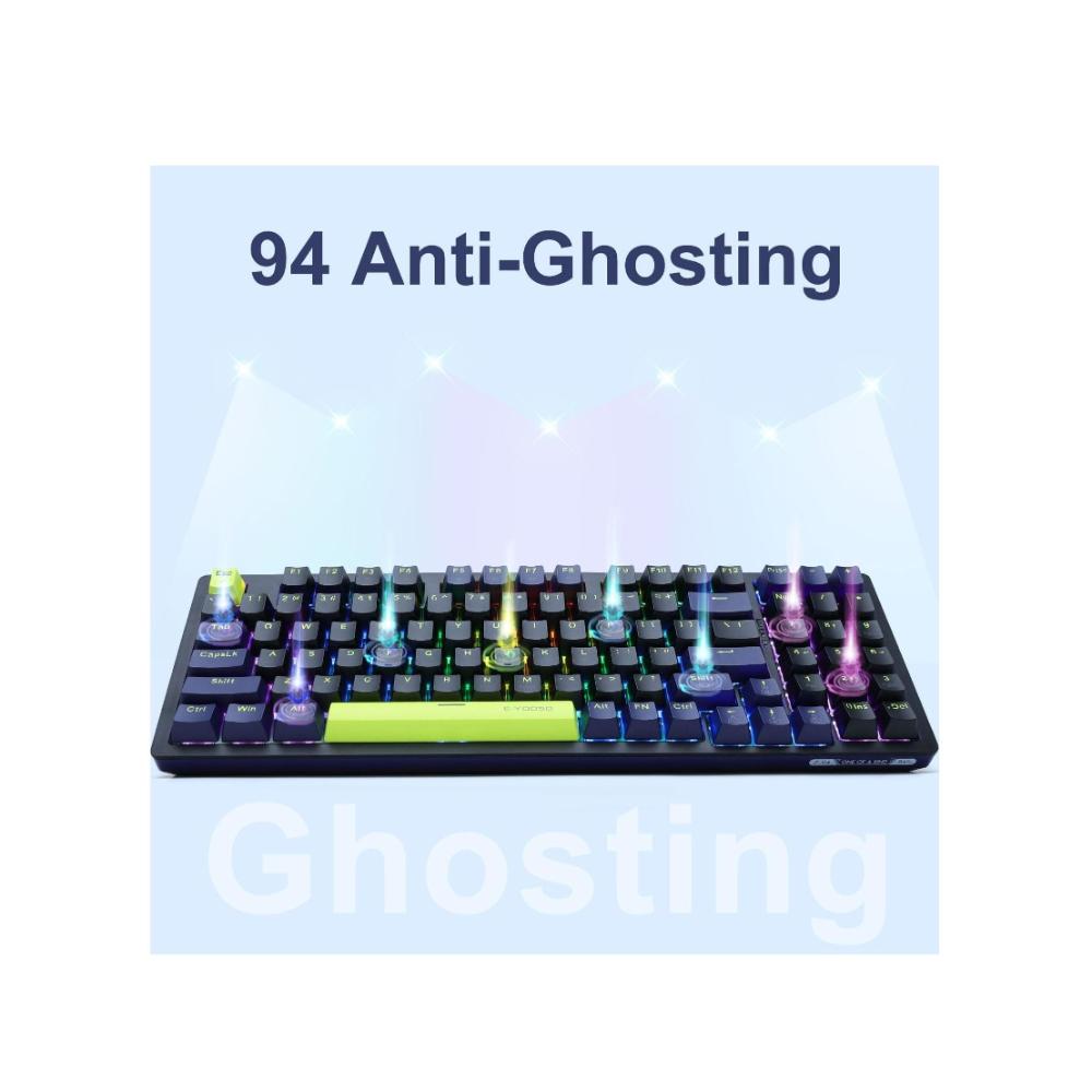 لوحة مفاتيح ألعاب ميكانيكية إضاءة-RGB Z-94 -أسود أزرق