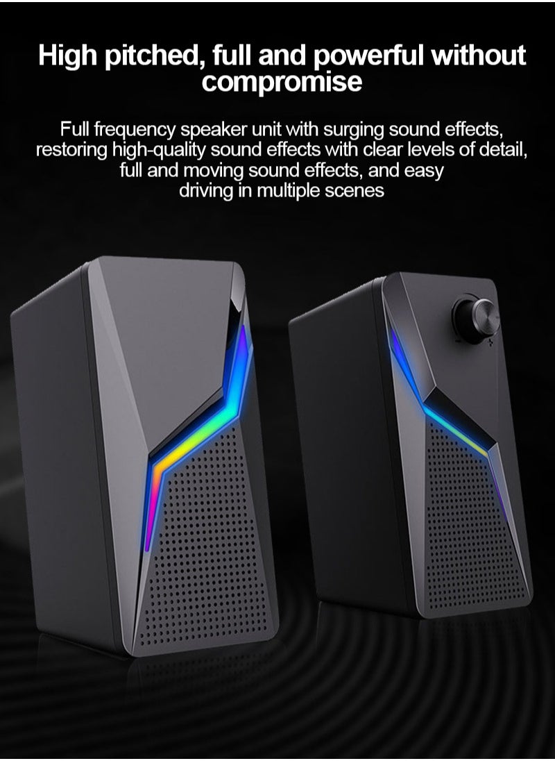 فلاشهوك مكبرات صوت USB لسطح المكتب RGB