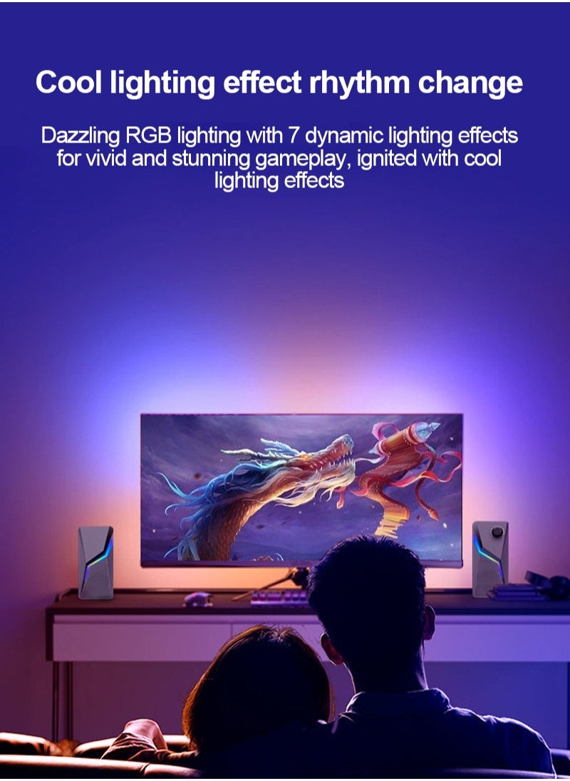 فلاشهوك مكبرات صوت USB لسطح المكتب RGB