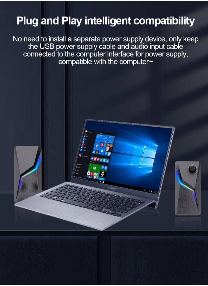 فلاشهوك مكبرات صوت USB لسطح المكتب RGB