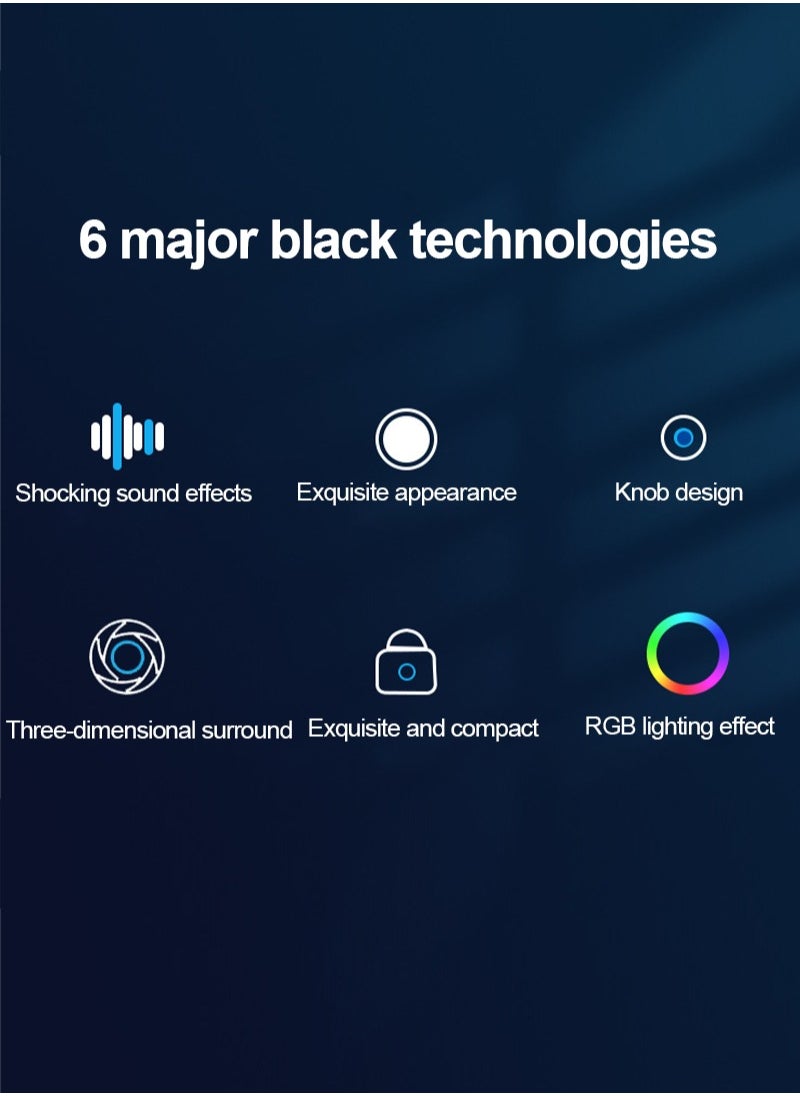 فلاشهوك مكبرات صوت USB لسطح المكتب RGB