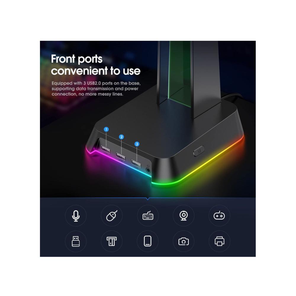 امل سماعات للألعاب مع AUX وUSB بمقاس 3.5 مم