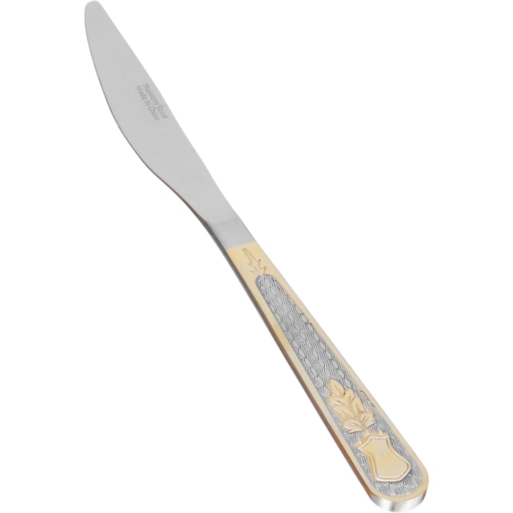 طقم ملاعق استيل مع حقيبة السيف غاليري، 24 قطعة، نقش ذهبي - فضي