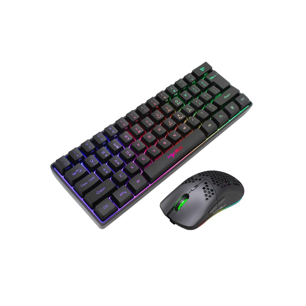 لوحة مفاتيح ألعاب سلكية 61 مفتاح RGB V700 وماوس ألعاب سلكي USB J900