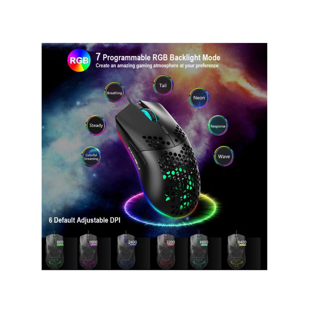 لوحة مفاتيح ألعاب سلكية 61 مفتاح RGB V700 وماوس ألعاب سلكي USB J900