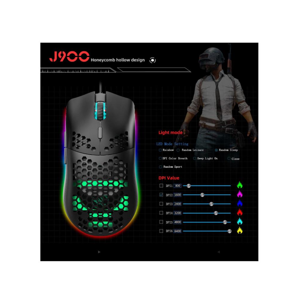 لوحة مفاتيح ألعاب سلكية 61 مفتاح RGB V700 وماوس ألعاب سلكي USB J900