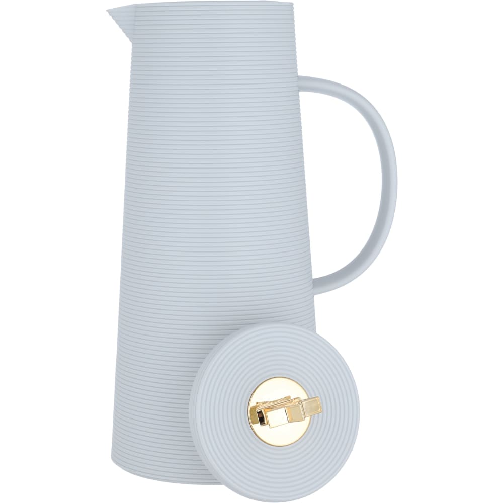 ترمس رويال 8 بغطاء نجمة السيف غاليري، 1 لتر، حافظة داخلية زجاج، هيكل خارجي بلاستيك - رمادي فاتح