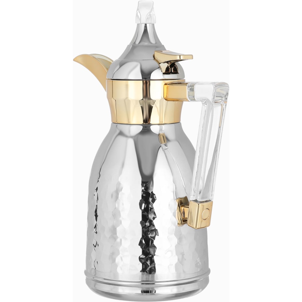 دلة نواف استيل السيف غاليري، 0.6 لتر، يد شفاف - فضي ذهبي